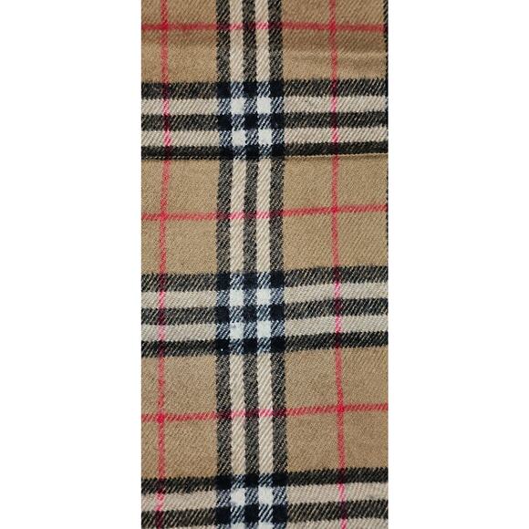 BURBERRYs of London 100% Lambswool BEIGE Scarf Shawl Nova Check Vintage - Picture 8 of 8